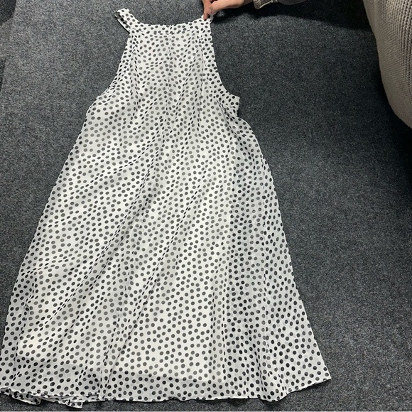 Betsy Johnson Sheer White Polka Dot Halter Swing Dress Sheer Flowy Date 60s - Picture 4 of 6